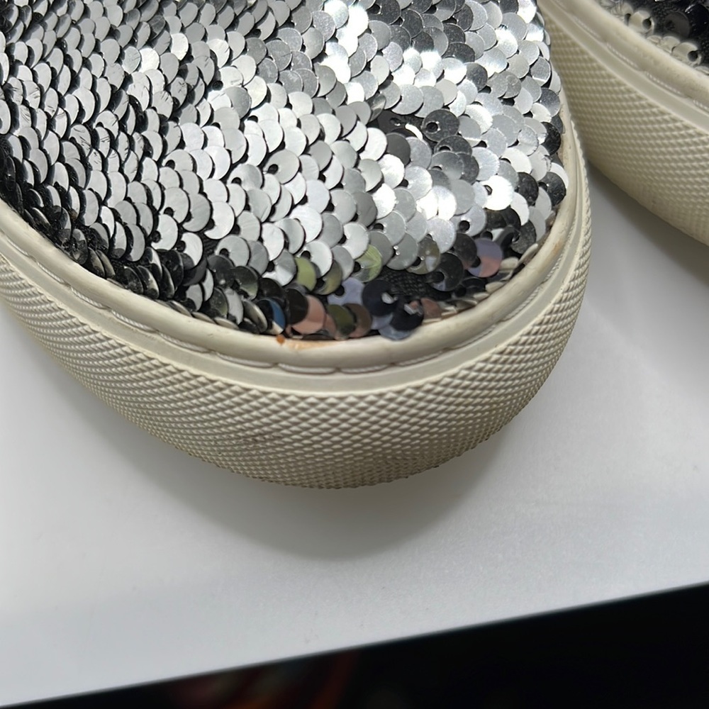 Tory Burch Carter Slip On Sneakers Loafers Shoes Sequins White Black Womens 10 - Picture 11 of 16